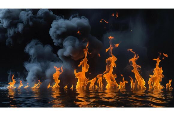 A Fire and Smoke in the Water: A Creative Background for Design Projects