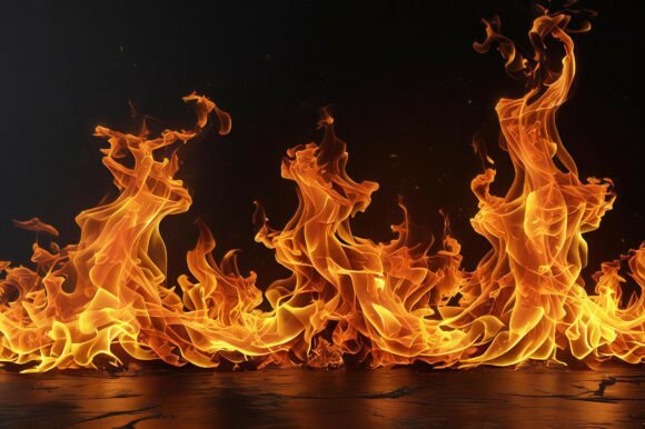 A Fire on a Black Background: A Versatile Design Element for Creative Projects