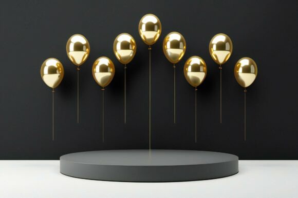 A Group of Balloons on a Podium: A Versatile Creative Asset