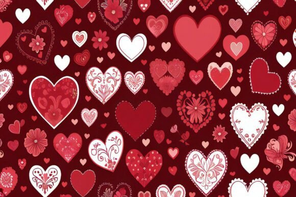 A Red and White Heart Pattern: A Versatile Design for Creative Projects