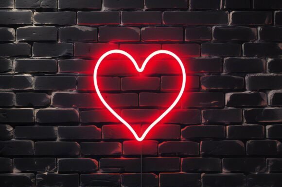 A Red Heart on a Brick Wall