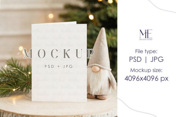 Christmas Folded Invitation Card Mockup