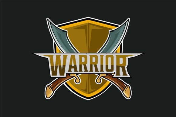 Cross Arabian Sword and Shield Logo