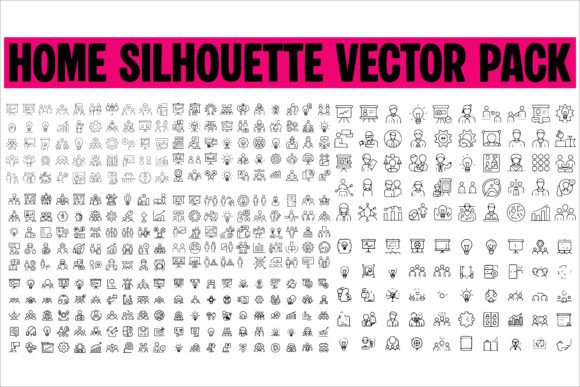 Icons Black Silhouette Vector Sets