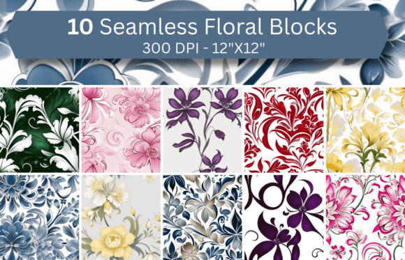 Seamless Floral Blocks