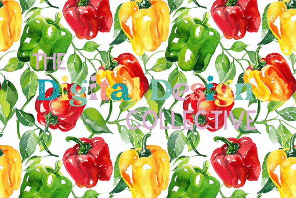 Seamless Watercolor Garden Peppers Paper: A Versatile Design Tool for Modern Creators