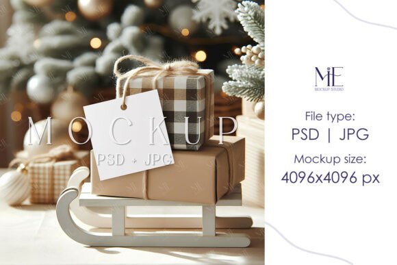 Xmas Gift Tag Mockup, Favor Tag Mockup: Elevate Your Creative Projects with Realistic Digital Templates